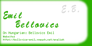 emil bellovics business card